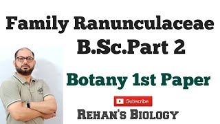 Family Ranunculaceae II BSc Part 2 II Rehans Biology BSc Part 2 Botany 1st Paper [upl. by Morgana]