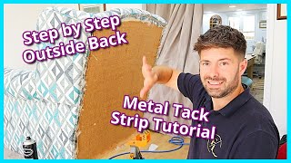 HOW TO UPHSOLSTER THE OUTSIDE BACK OF A SOFA  UPHOLSTERY FOR BEGINNERS  FaceliftInteriors [upl. by Corotto580]