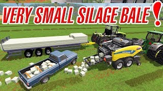 Farming Simulator 17 VERY SMALL SILAGE BALING AND LOADING [upl. by Eanom113]