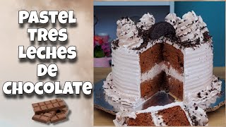 Pastel TRES LECHES de CHOCOLATE 🍫 Receta Deliciosa y Fácil [upl. by Inus]