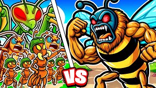 999999 ANT ARMY vs MASSIVE BEE in Pocket Ants [upl. by Hailee]