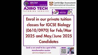 Enrol into our Private Tuition Biology Class igcsebiology [upl. by Aivilo]