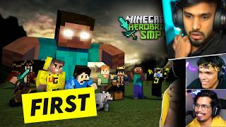 FIRST DAY IN HEROBRINE SMP ft TECHNO GAMERZ  ANSHU BISHT Minecraft Hindi [upl. by Itagaki743]