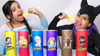 شفا والشبس السحري  Shfa pretend play as princesses with magic chips [upl. by Electra]