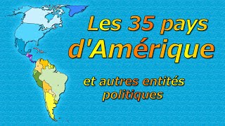 Géographie les 35 pays damérique avec leurs capitales et autres entités politiques [upl. by Neelehtak]