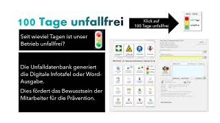 Wann war der letzte Arbeitsunfall  Ihr Verbandbuch generiert die Infotafel 100Tage unfallfrei [upl. by Kannry]