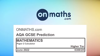 June 2022 Predicted Maths GCSE Paper 2 Calculator AQA Higher Calculator Exam 83002H [upl. by Trebeh907]