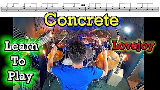 Lovejoy ConcreteDrum Tutorial Lesson with notation [upl. by Yztim]