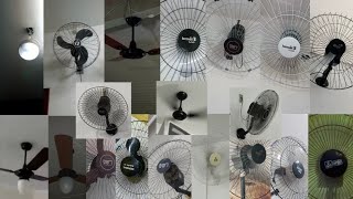 Diversos Ventiladores de teto e parede em funcionamento [upl. by Zurheide]