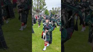 Dawning of the Day as drummajor leads Huntly pipeband playing onto tomintoul Green 2024 shorts [upl. by Netsrijk798]