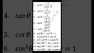 Trigonometry formula viral 2025 [upl. by Eentihw]