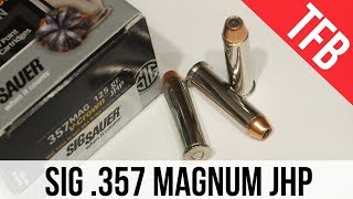 SigSauer 357mag 125gr VCrown JHP Gel Test  Carbine [upl. by Idnarb]