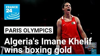 Algerian boxer Imane Khelif wins gold at Olympics overshadowed by gender row • FRANCE 24 English [upl. by Yelats]