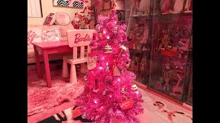 Decorating Barbie Pink Christmas Tree♡ Azusa Barbie [upl. by Akaenahs]