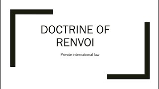 Doctrine of Renvoi private international law  English and Urdu [upl. by Mahgem]