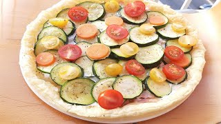 Tarte ensoleillée 🌞aux courgettes et aux lardons fumés🧡 une véritable tuerie [upl. by Louis]