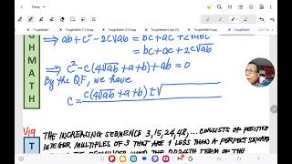 V19ab Quadratic Formula and an Increasing Sequence [upl. by Bealle]