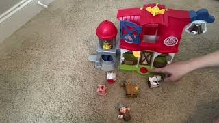 Review of the FisherPrice Little People Toddler Learning Toy Caring for Animals Farm Playset [upl. by Norat]