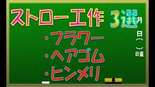 簡単かわいい工作 ストロー工作３選 【100均DIY】ヒンメリ ヘアゴム フラワー工作 [upl. by Burbank439]