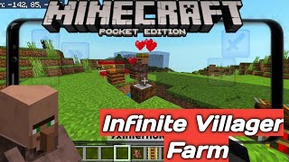 Minecraft EASY Infinite Villager Breeder in Pocket Edition 121 [upl. by Assirrem579]