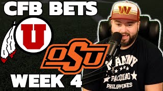 Utah vs Oklahoma State Week 4 Bets  College Football Picks With Kyle Kirms [upl. by Yelhsa]