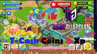 Township How To Get TCash Coins amp Xp GameGuardian Nox Pc English Tutorial gg [upl. by Aihsek]