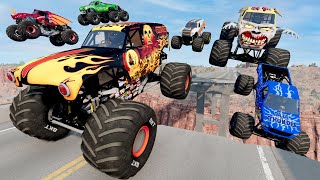 Monster Jam Insane Big vs Small Races and High Speed Jumps 6  BeamNG Drive  Griffs Garage [upl. by Ahsiened]