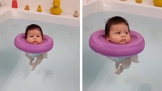 This Baby Is Unimpressed With Bath Time Funny Baby Videos [upl. by Farro]