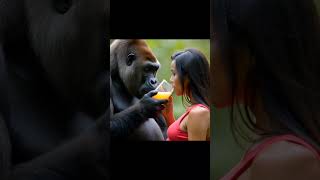 Gorilla drink juice to pregnant women viralshort explore nature emotion [upl. by Shaya]