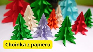 🌲CHOINKA Z PAPIERU🌲  jak to zrobić samodzielnie Prace plastyczne Paper Christmas tree tutorial [upl. by Tra]