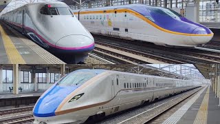 Tohoku Shinkansen passing through Kumagaya StationampOyama Station 東北新幹線高速通過 [upl. by Obed]