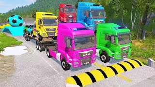 TRANSPORTING PIXAR CARS amp FRUITS WITH COLORED amp JOHN DEERE vs CLAAS vs TRACTORS  BeamNGdrive 1000 [upl. by Tana]