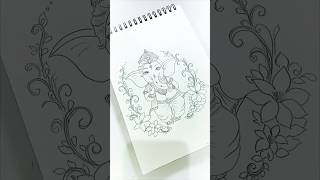 Ganapati outline🌼shorts art drawing viralshorts ganpatibappamorya [upl. by Mairim]