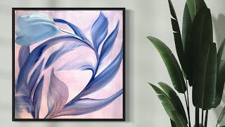 Relaxing Graceful Abstract TulipSoft Cool BluesViolet abstractart flowers arttherapy acrylic [upl. by Nagoh729]