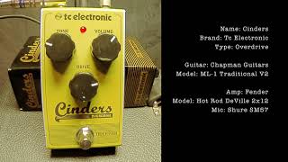 Demo  TC Electronic Cinders Overdrive [upl. by Joachima]