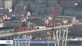 À Gênes le démantèlement du pont a début [upl. by Ariana]