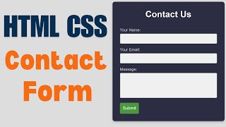 Contact Us Page Design – Form HTML CSS [upl. by Haidabej]