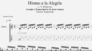 Himno a la Alegría  Fingerstyle  Tablatura por Jesús Amaya [upl. by Ralli]