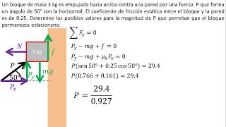 Física  Fuerza de fricción  Ejemplo 10 [upl. by Onoitna436]