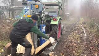 20t Holzspalter Binderberger H20 mit Fendt Farmer 2 und MBtrac 800 [upl. by Krigsman]