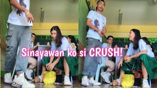 SINAYAWAN KO SI CRUSH HABANG NAG 😍🤣 Kilig moments [upl. by Razaele]