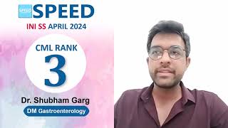 INI SS April 2024  DM Gastroenterology 3rd Rank AML Dr Shubham Garg iniss result [upl. by Kirstin]