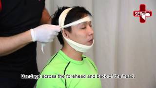 Jaw Injury Bandage  Singapore Emergency Responder Academy First Aid and CPR Training [upl. by O'Neill]