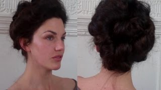 Pompadour amp Puffs an Edwardian Updo Tutorial meduim long hairstyle  Fitfully Vintage [upl. by Frodeen]