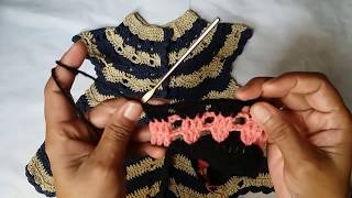 Crochet frock design for 6 month to 12 year girls [upl. by Bartolomeo]