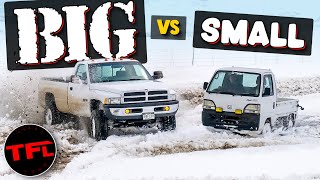 Kei Truck vs Cummins Does Size Matter In The Snow [upl. by Bocoj140]