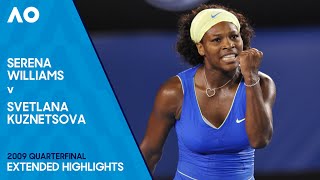 Serena Williams v Svetlana Kuznetsova Extended Highlights  Australian Open 2009 Quarterfinal [upl. by Boycey]