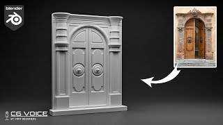 Palace door modeling in blender  blender modeling [upl. by Lowery336]