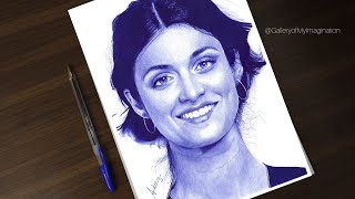 Drawing Anya Chalotra  Yennefer Realistic Ballpoint Pen Drawing  Gallery of My Imagination [upl. by Yelsnia]