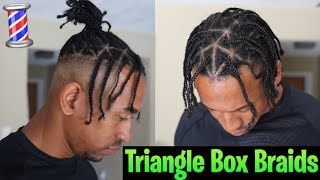 How To Mens Triangle Box Braids Tutorial 💈 TRAVIS SCOTTASAP ROCKY INSPIRED [upl. by Morty]